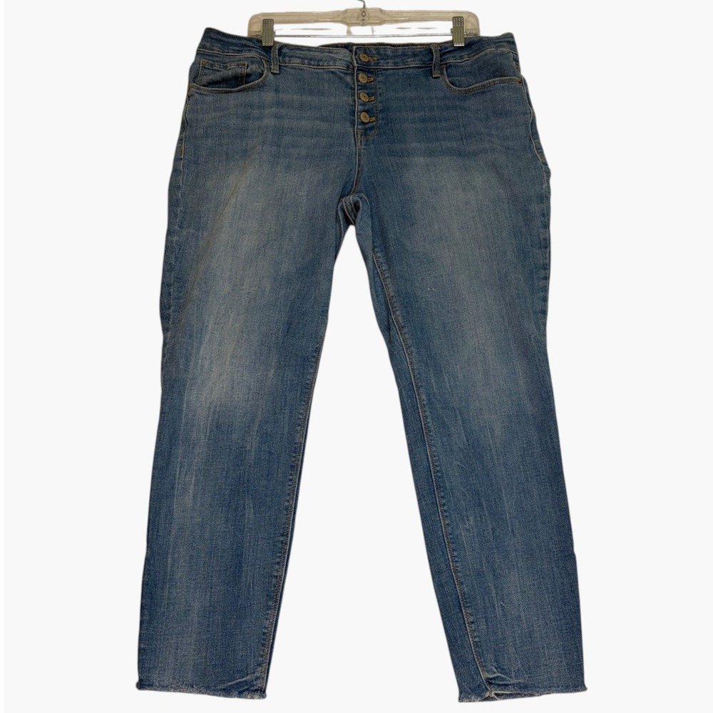 Old Navy Rockstar Super Skinny Ankle Jeans Mid-Rise Button Fly Blue Size 18